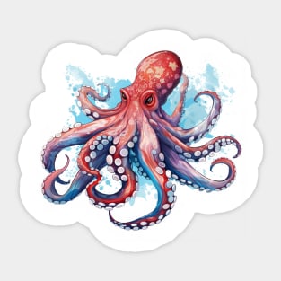 Orange Octopus Sticker